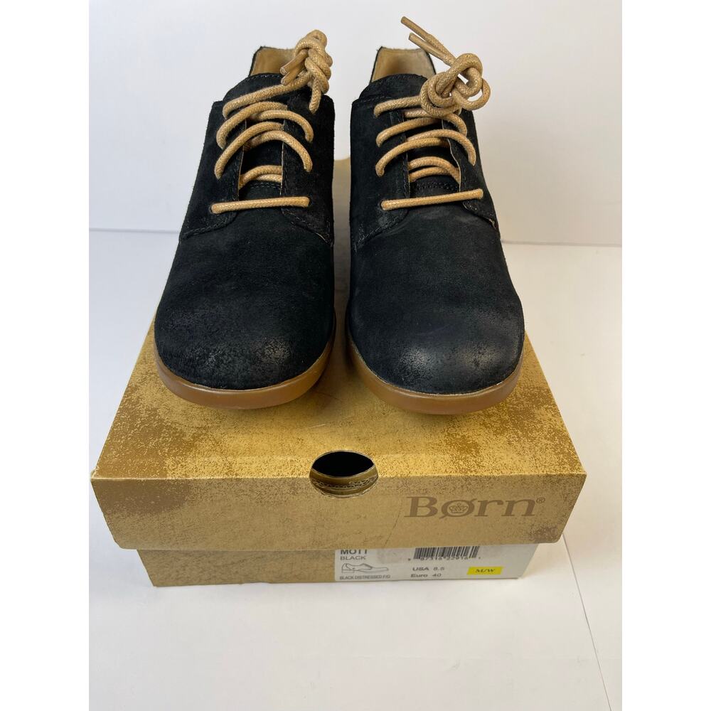 Børn Mott women’s Black Suede Lace Up Oxfords size 8.5|40 W/Box Dark Academia - Picture 10 of 13